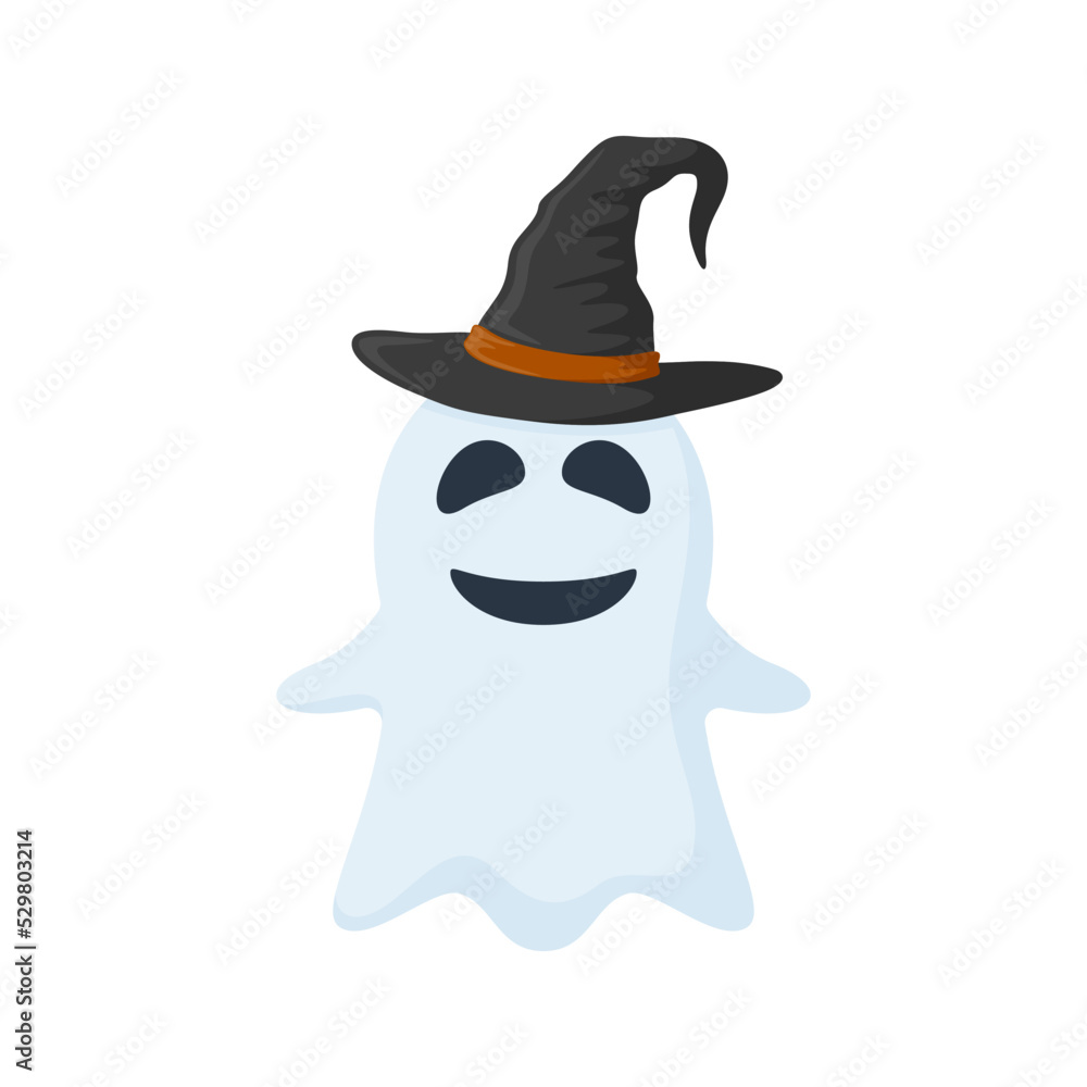 Halloween Ghost with hat isolated on white background Halloween Ghost with hat isolated on white background