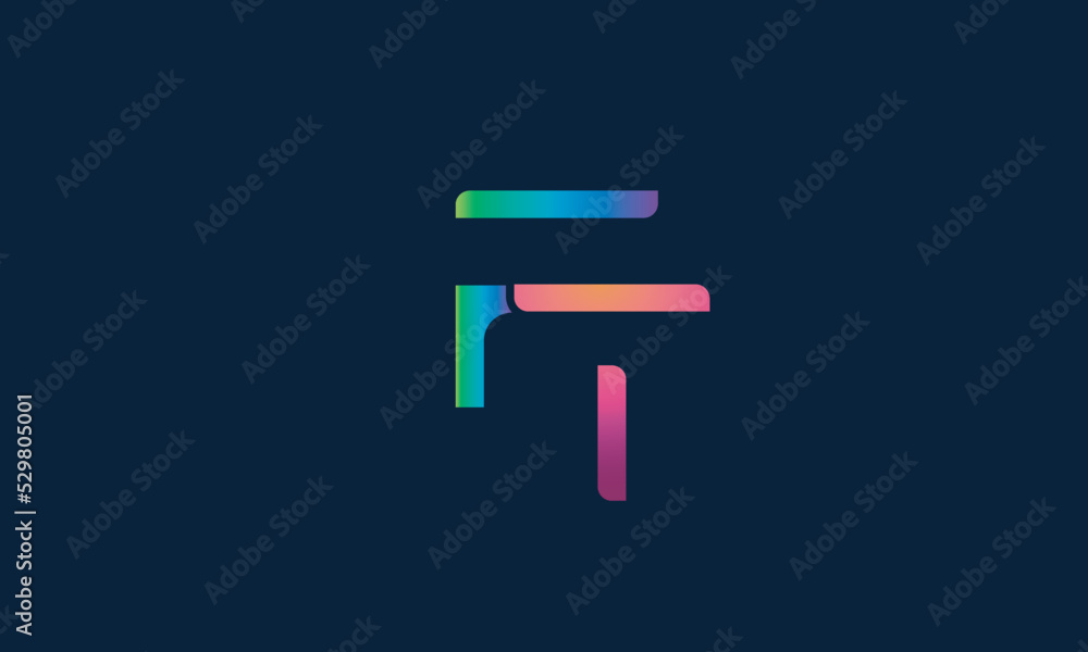Alphabet letters Initials Monogram logo FT, TF, F and T Stock Vector
