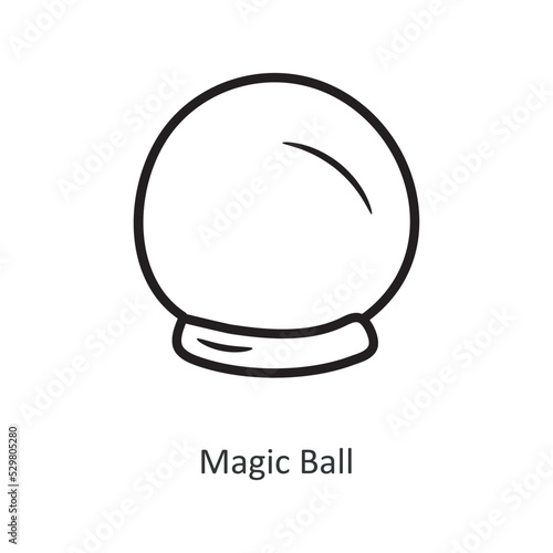 Magic Ball vector outline Icon Design illustration. Gaming Symbol on White background EPS 10 File