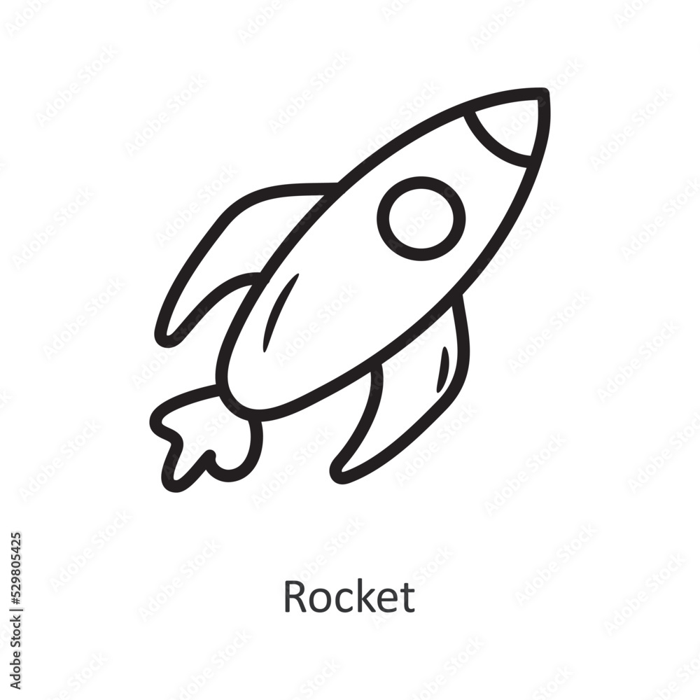 Rocket vector outline Icon Design illustration. Gaming Symbol on White background EPS 10 File Rocket vector outline Icon Design illustration. Gaming Symbol on White background EPS 10 File