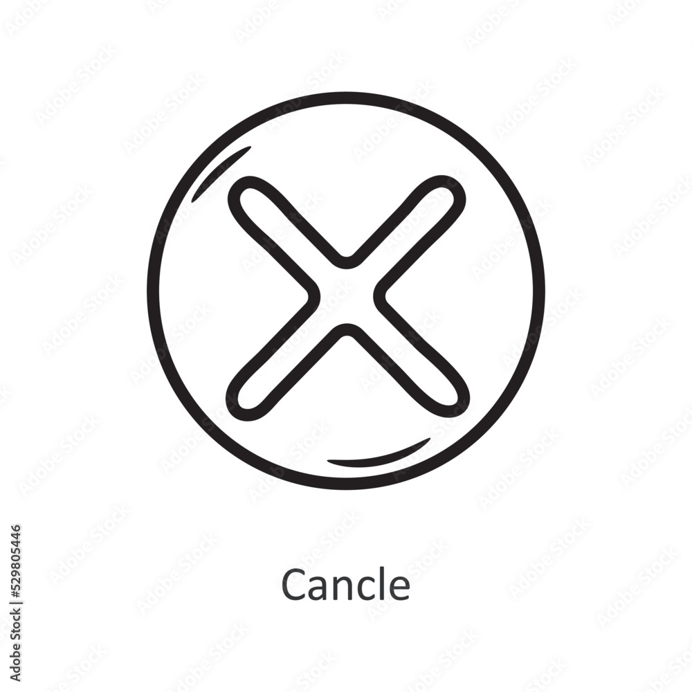 Cancel vector outline Icon Design illustration. Gaming Symbol on White background EPS 10 File