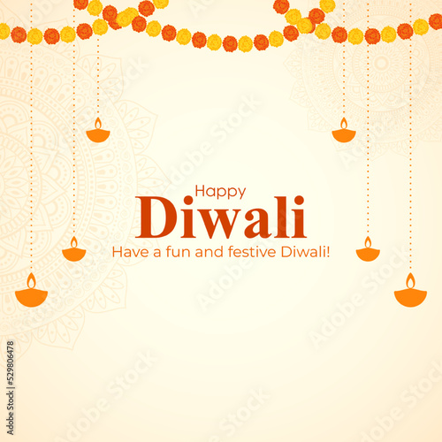 Vector illustration for Happy Diwali greeting
