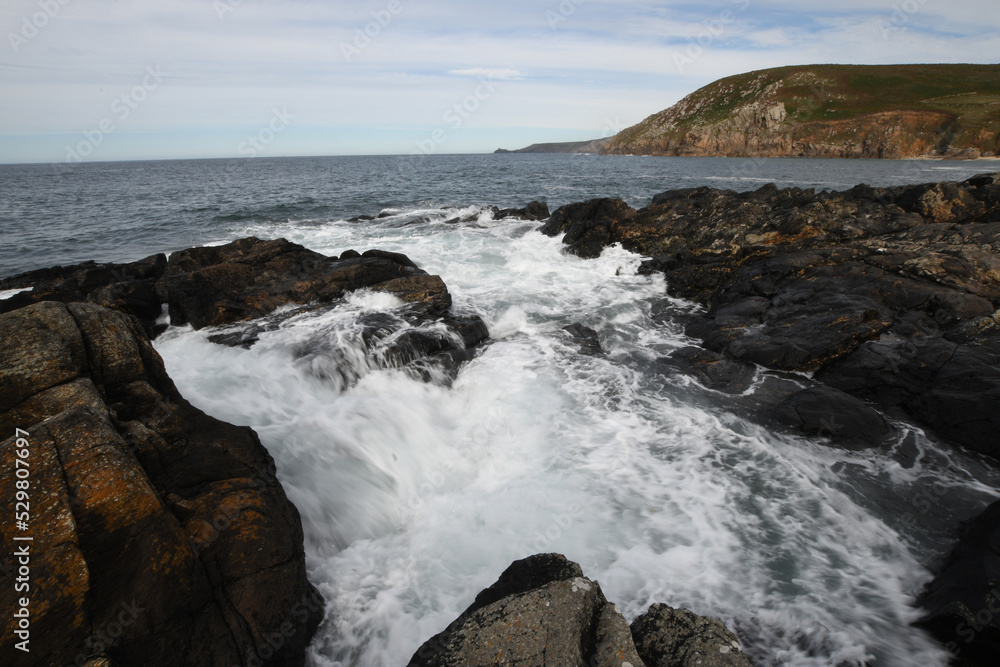 Incoming tide Pendeen the Cornish Coast