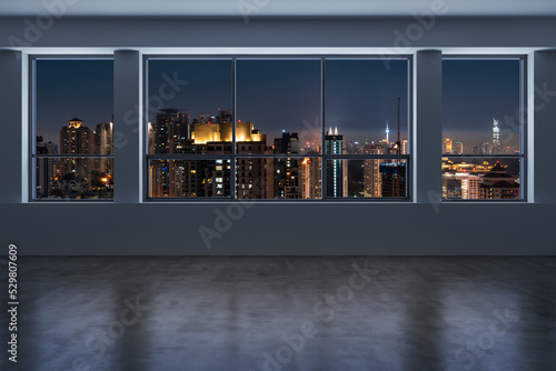 Canvas Print Empty room Interior Skyscrapers View Malaysia