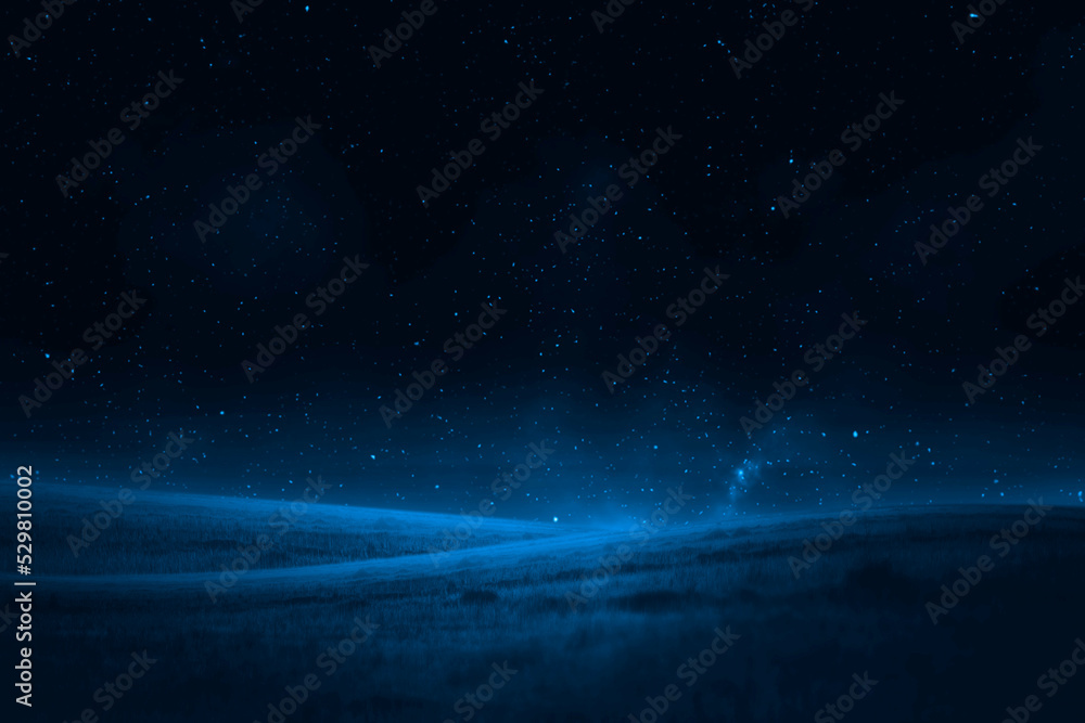 Obraz premium hill and night sky