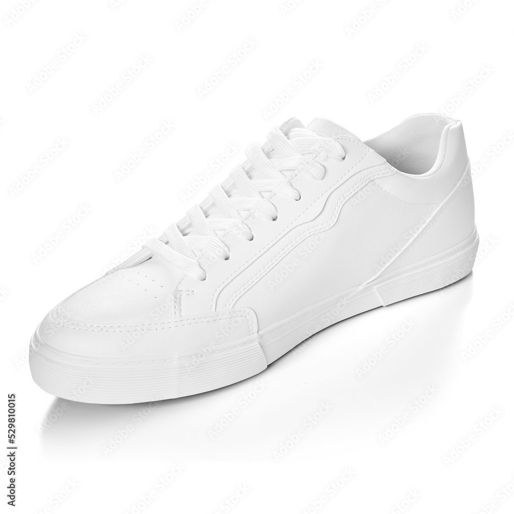 Mockup of basic white sneakers with semitransparent shadow Mockup of basic white sneakers with semitransparent shadow