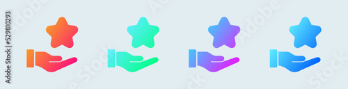 Rating solid icon in gradient colors. Rate us signs vector illustration.
