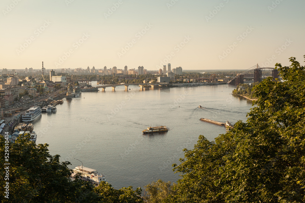 Sunset with a view of Kiev city