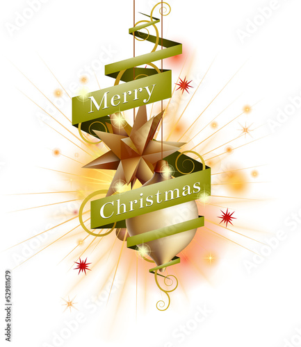 Merry Christmas red ribbon ...