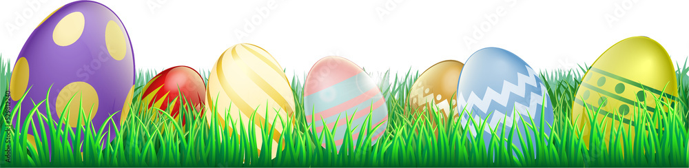 Fototapeta premium Bright Easter eggs background