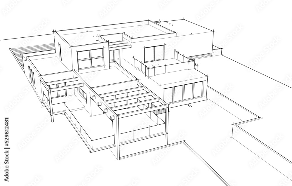 Abstract architecture vector 3d illustration Abstract architecture vector 3d illustration