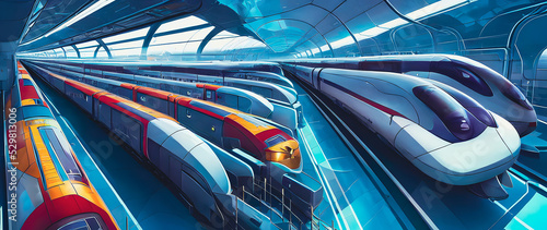 Artistic concept painting of a beautiful train, background illustration. © 4K_Heaven
