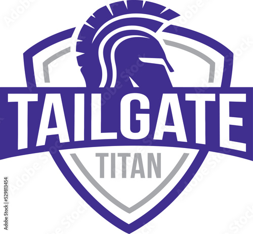Titan and shield logo design vector