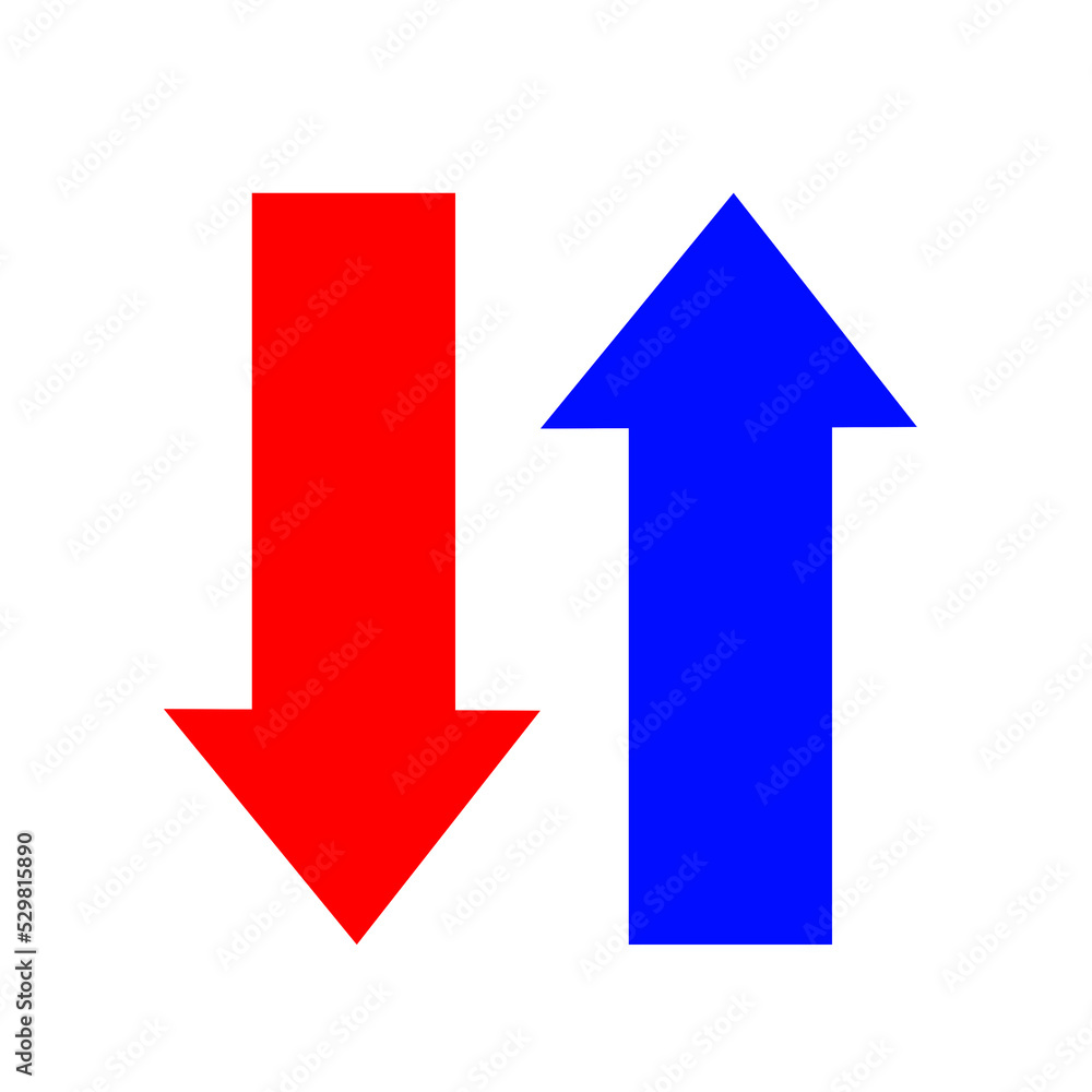 blue and red arrows,recycle icon isolate. blue and red arrows,recycle icon isolate.