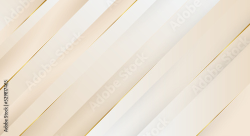 Luxury light cream pastel abstract background combine with golden lines element.