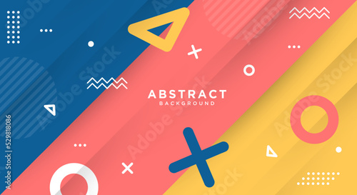 Abstract Colorful with Geometric Shape Combination Background Design.