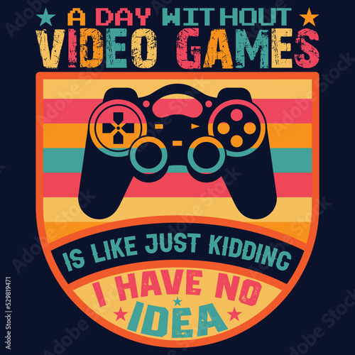 Video game controller t-shirt design, gaming quotes design