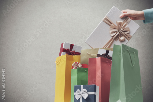 Beautiful gifts and shopping bags