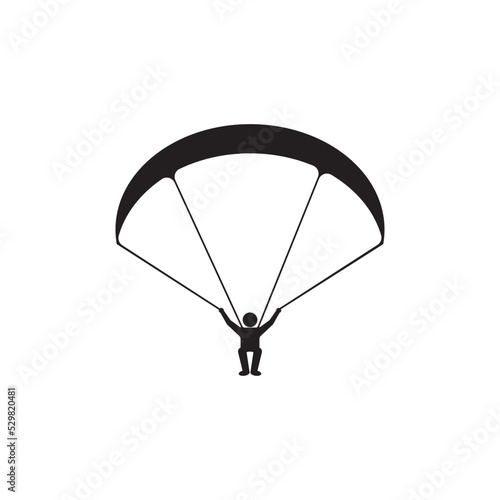 parachuting or paragliding icon