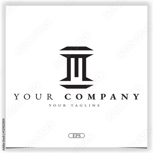 letter m pillar logo premium elegant template vector eps 10
