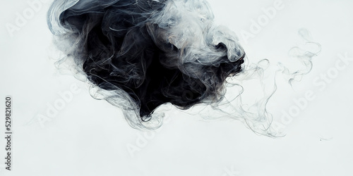 White background with smoke