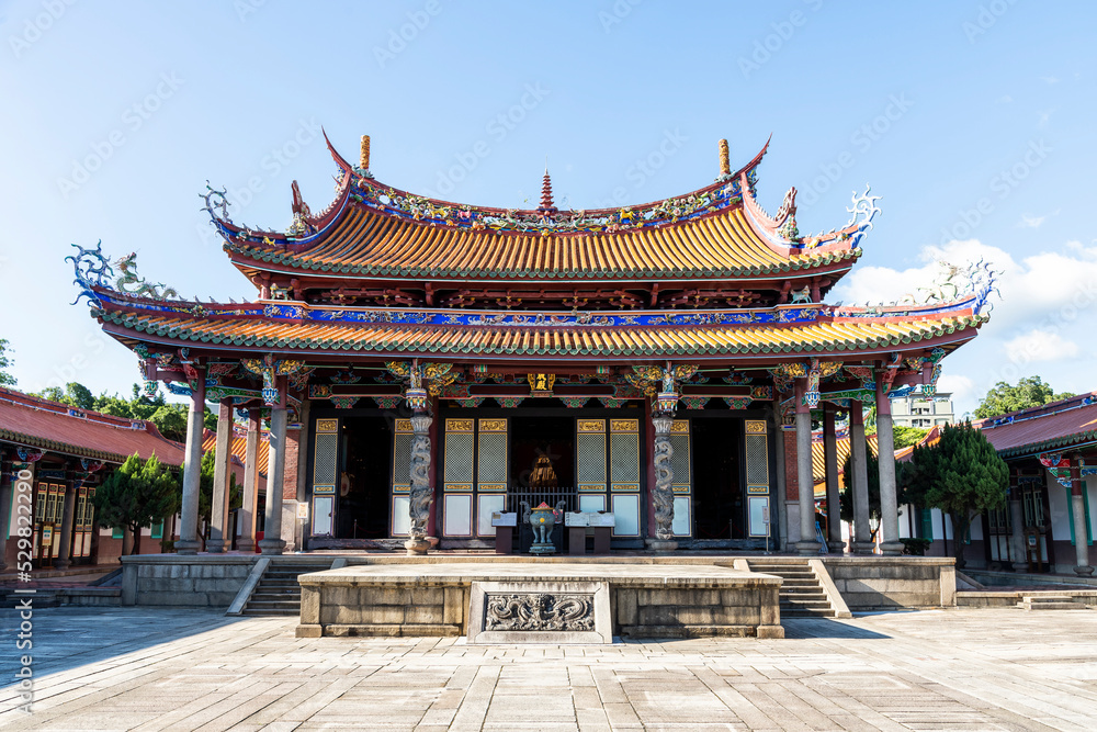 Old building view of the Confucius Temple in Taipei, Taiwan. This is a historical heritage with a Chinese-style building that is over several hundred years old. Old building view of the Confucius Temple in Taipei, Taiwan. This is a historical heritage with a Chinese-style building that is over several hundred years old.