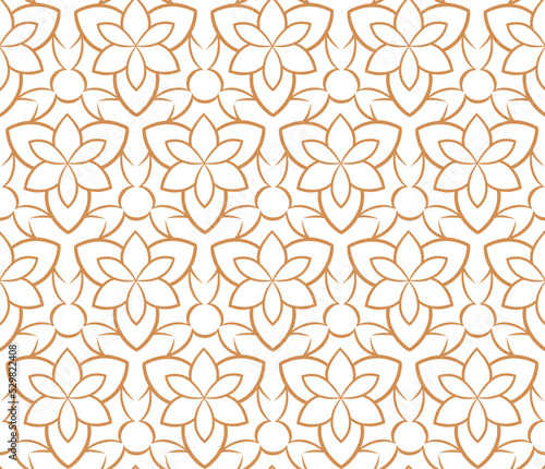 Golden ornamental seamless pattern for decor, print, wallpaper, background