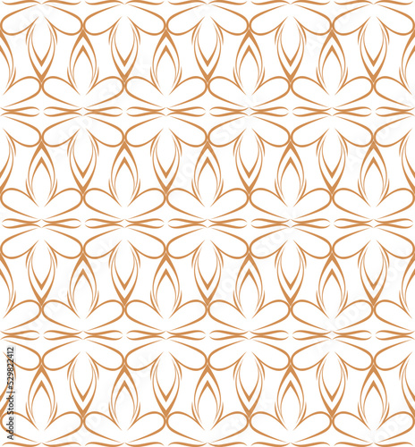 Golden ornamental seamless pattern for decor, print, wallpaper, background
