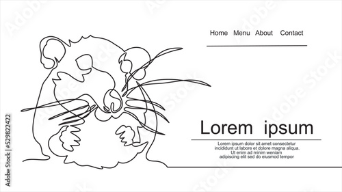 mouse icon, rat, mice thin line symbols
