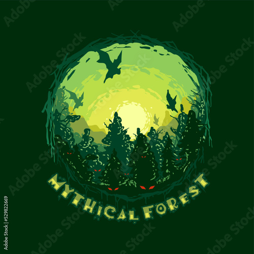 The mythical forest illustration