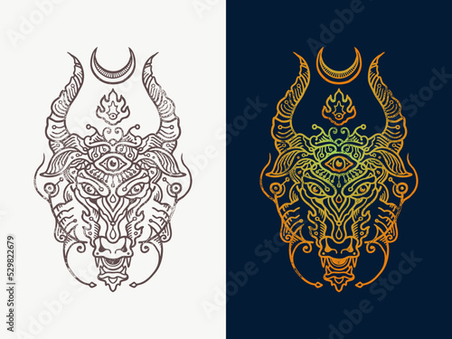 The satanic totem illustration
