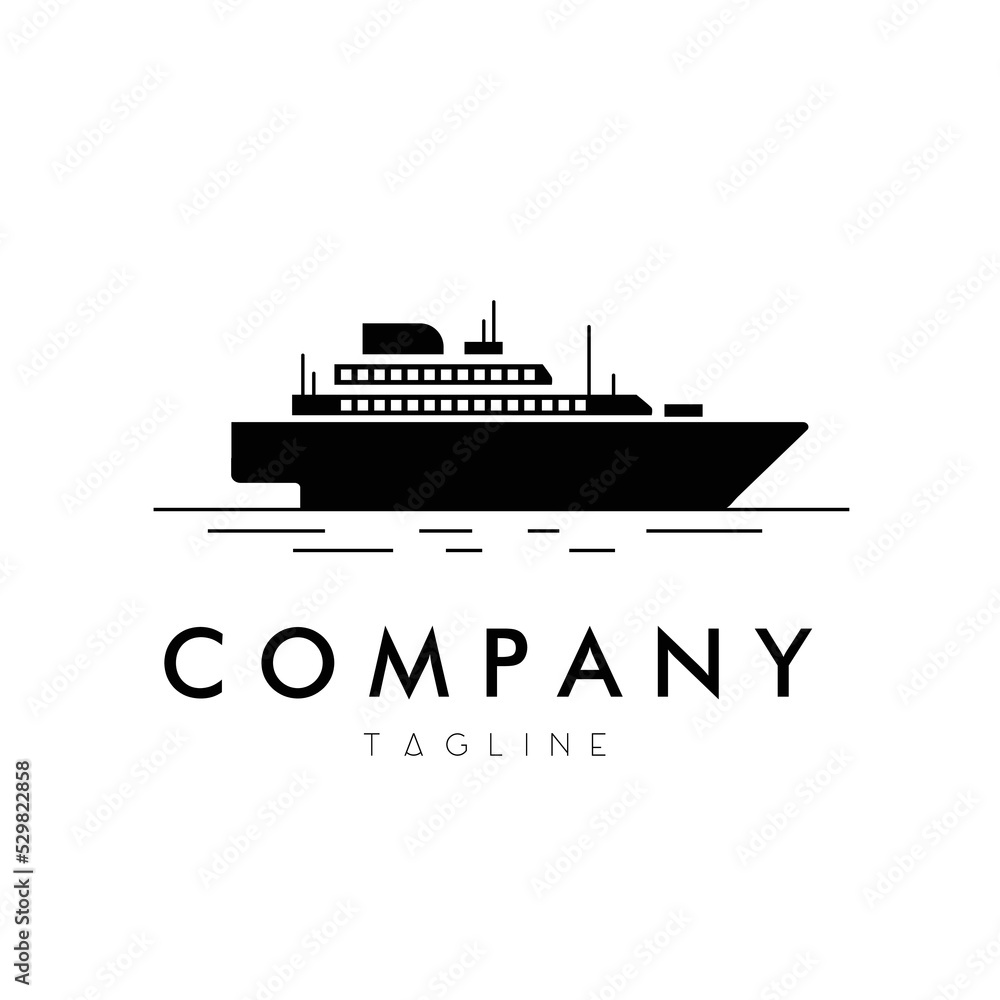 a middle sea cruise logo vector design