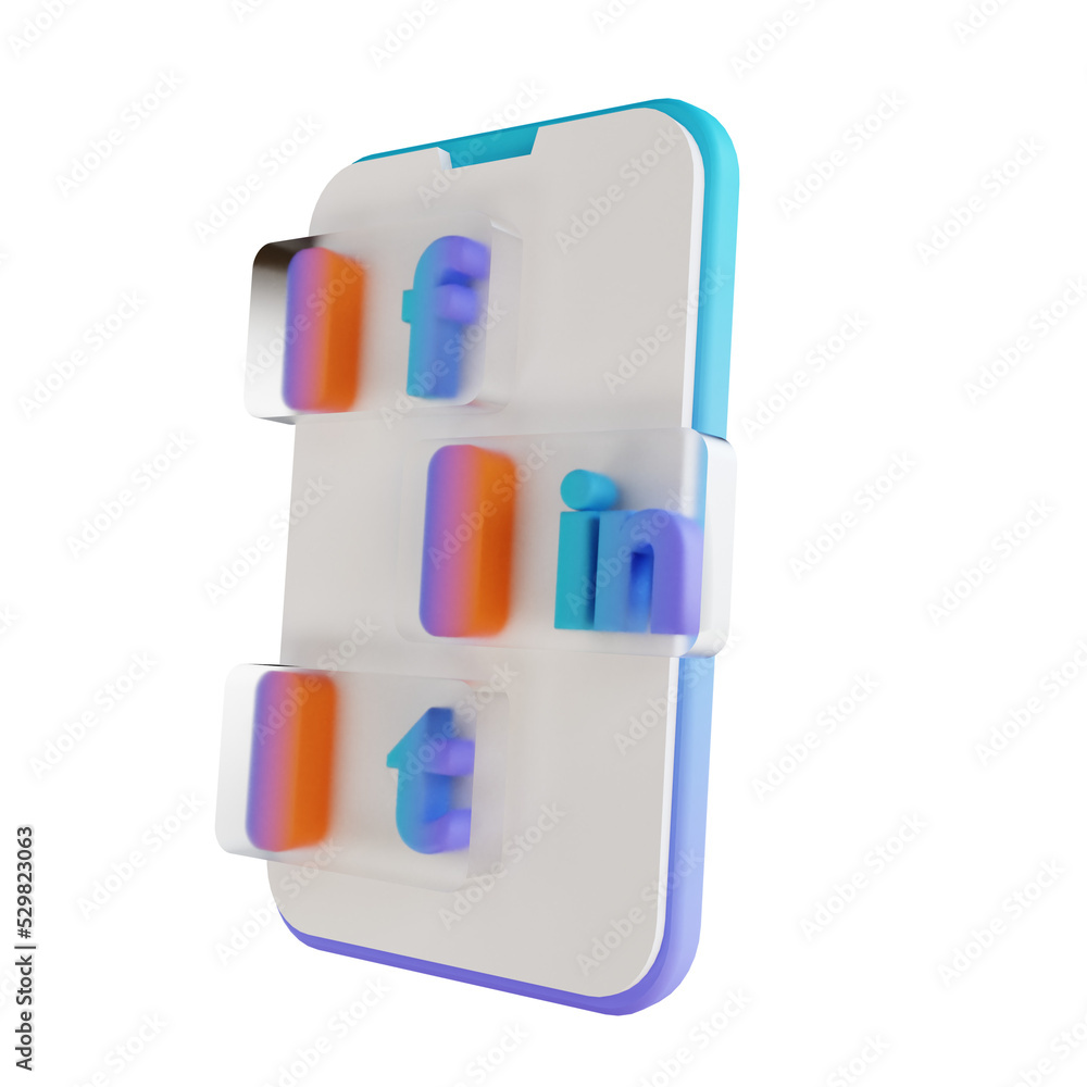 3D illustration social media marketing 3D illustration social media marketing
