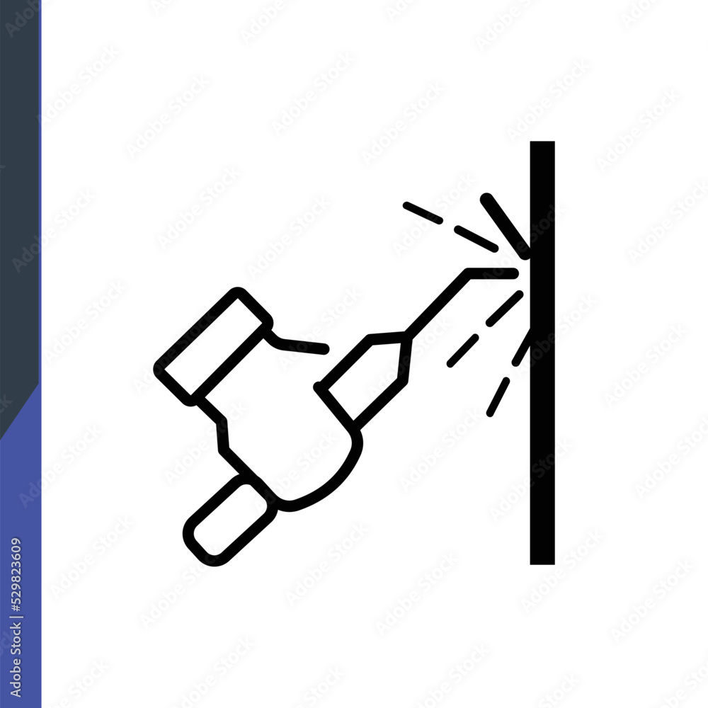 welder's hand, iron welding, web icon, isolated icon on white background, construction, repair, construction tools welder's hand, iron welding, web icon, isolated icon on white background, construction, repair, construction tools