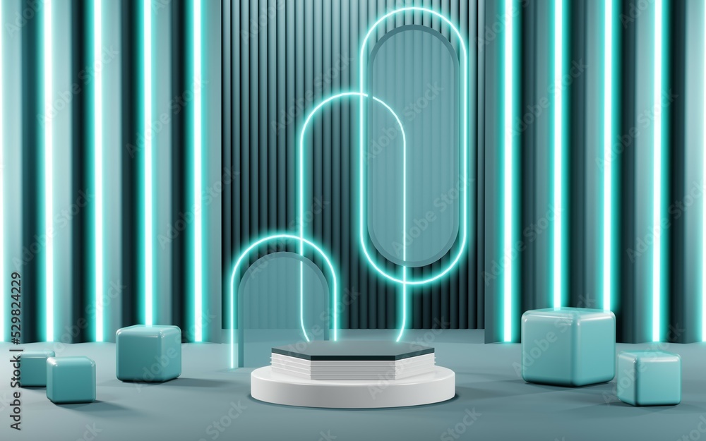 3D rendering of blank product background for cream cosmetics Modern blue pastel podium background 3D rendering of blank product background for cream cosmetics Modern blue pastel podium background