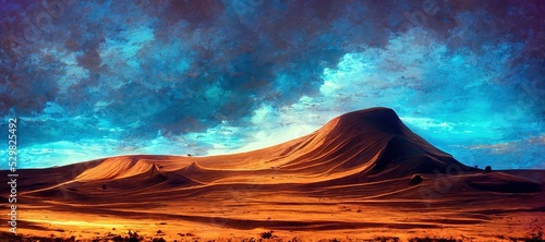 Foto Sahara desert dunes, arid dry landscape