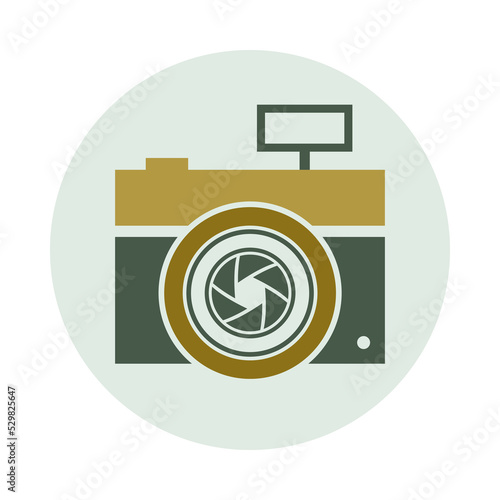 Retro photo camera icon. Vintage photography design. Vector illustration.