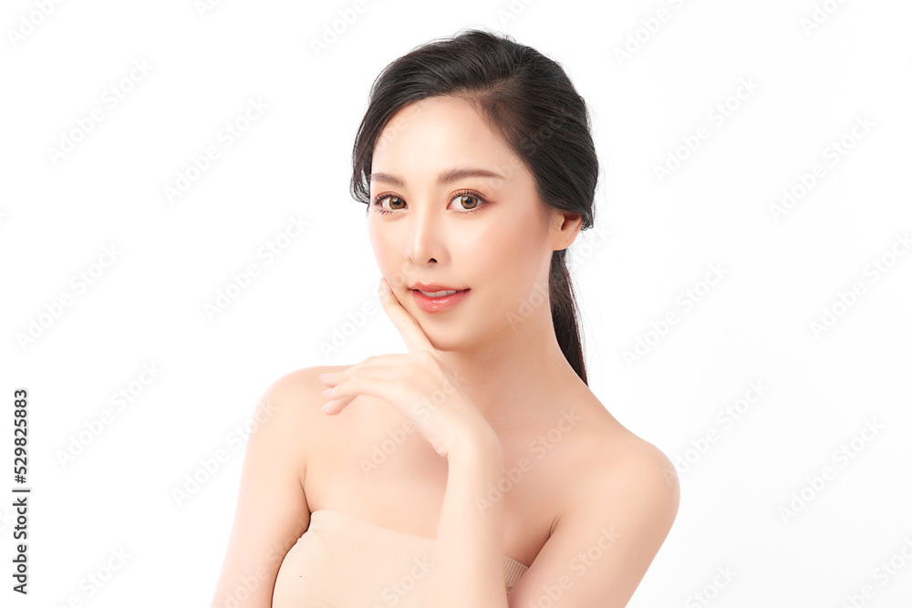 Beautiful young asian woman with clean fresh skin on white background, Face care, Facial treatment, Cosmetology, beauty and spa, Asian women portrait. Beautiful young asian woman with clean fresh skin on white background, Face care, Facial treatment, Cosmetology, beauty and spa, Asian women portrait.