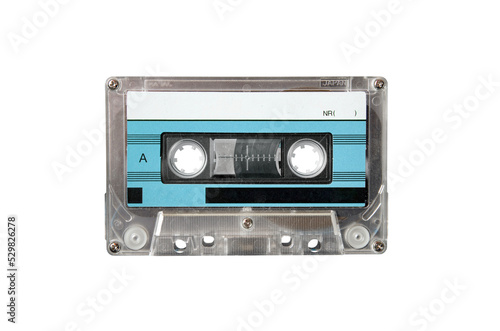 Foto Retro music audio tape cassette isolated