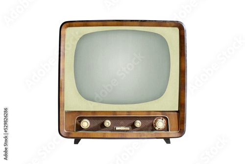Vintage CRT TV set isolated cutout photo