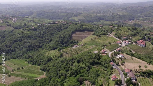 Aerial of the San Floriano del Collio commune in Italy photo