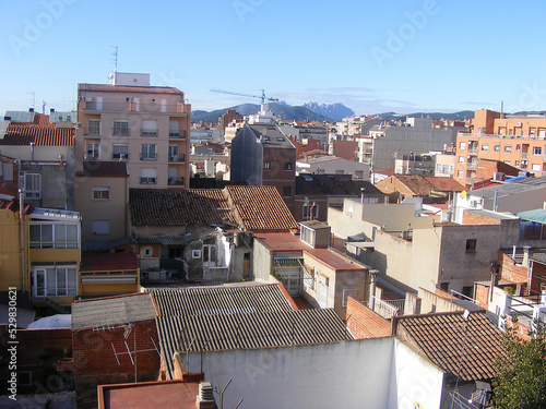 Old city buildings in Terrassa, Spain 