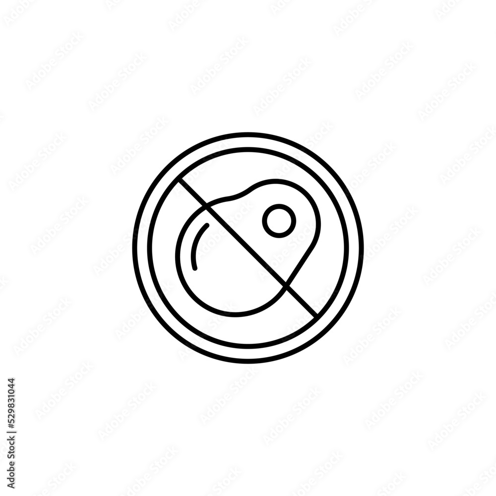 No Meat line art icon design template vector illustration No Meat line art icon design template vector illustration