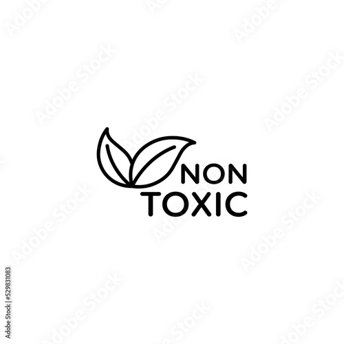 Non Toxic line art icon design template vector illustration