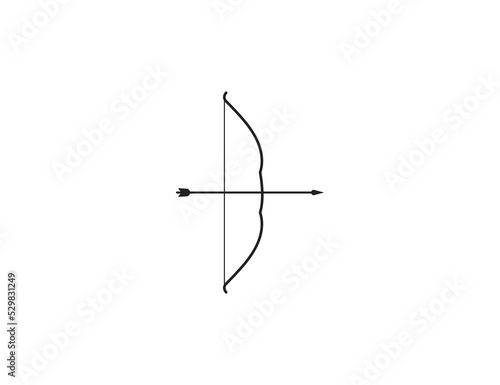 Archery, bow, arrow icon. Vector illustration.