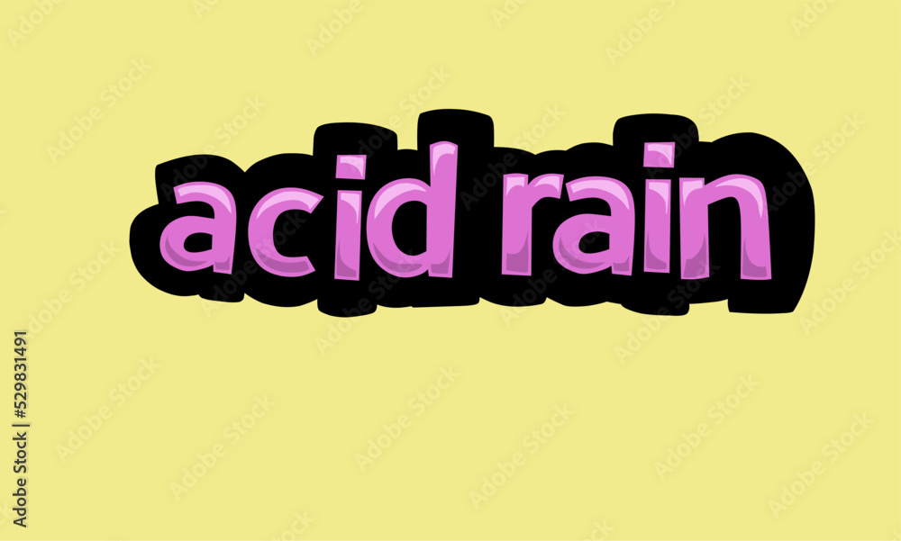 ACID RAIN writing vector design on a yellow background