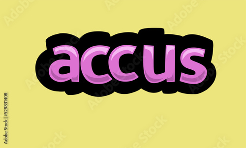 ACCUS writing vector design on a yellow background
