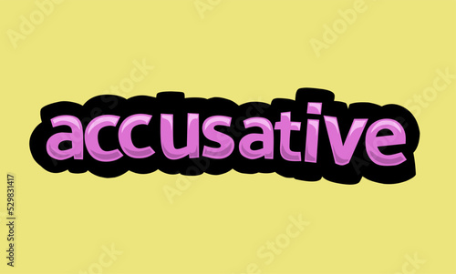 ACCUSATIVE writing vector design on a yellow background