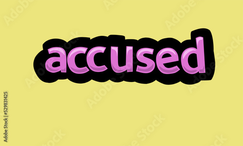 ACCUSED writing vector design on a yellow background