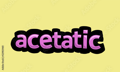 ACETATIC writing vector design on a yellow background